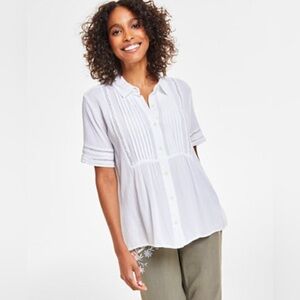 Style & Co. White Button-Down Shirt